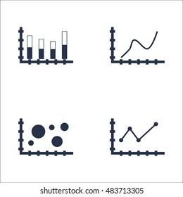 Set Of Graphs, Diagrams And Statistics Icons. Premium Quality Symbol Collection. Icons Can Be Used For Web, App And UI Design. Vector Illustration, EPS10.