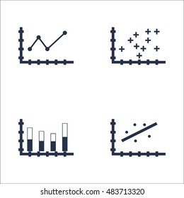 Set Of Graphs, Diagrams And Statistics Icons. Premium Quality Symbol Collection. Icons Can Be Used For Web, App And UI Design. Vector Illustration, EPS10.