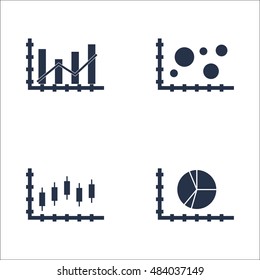 Set Of Graphs, Diagrams And Statistics Icons. Premium Quality Symbol Collection. Icons Can Be Used For Web, App And UI Design. Vector Illustration, EPS10.