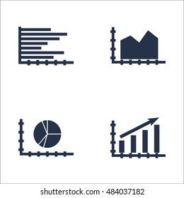 Set Of Graphs, Diagrams And Statistics Icons. Premium Quality Symbol Collection. Icons Can Be Used For Web, App And UI Design. Vector Illustration, EPS10.