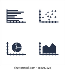 Set Of Graphs, Diagrams And Statistics Icons. Premium Quality Symbol Collection. Icons Can Be Used For Web, App And UI Design. Vector Illustration, EPS10.