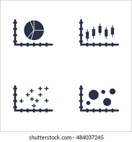 Set Of Graphs, Diagrams And Statistics Icons. Premium Quality Symbol Collection. Icons Can Be Used For Web, App And UI Design. Vector Illustration, EPS10.