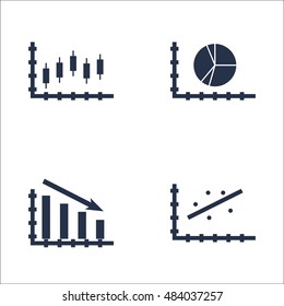 Set Of Graphs, Diagrams And Statistics Icons. Premium Quality Symbol Collection. Icons Can Be Used For Web, App And UI Design. Vector Illustration, EPS10.