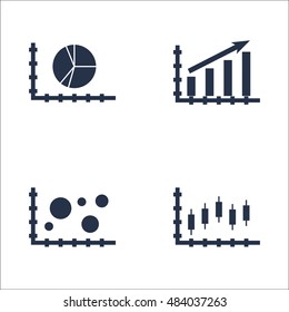 Set Of Graphs, Diagrams And Statistics Icons. Premium Quality Symbol Collection. Icons Can Be Used For Web, App And UI Design. Vector Illustration, EPS10.