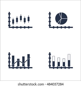 Set Of Graphs, Diagrams And Statistics Icons. Premium Quality Symbol Collection. Icons Can Be Used For Web, App And UI Design. Vector Illustration, EPS10.