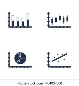 Set Of Graphs, Diagrams And Statistics Icons. Premium Quality Symbol Collection. Icons Can Be Used For Web, App And UI Design. Vector Illustration, EPS10.