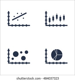 Set Of Graphs, Diagrams And Statistics Icons. Premium Quality Symbol Collection. Icons Can Be Used For Web, App And UI Design. Vector Illustration, EPS10.