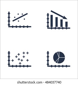 Set Of Graphs, Diagrams And Statistics Icons. Premium Quality Symbol Collection. Icons Can Be Used For Web, App And UI Design. Vector Illustration, EPS10.