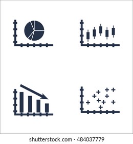 Set Of Graphs, Diagrams And Statistics Icons. Premium Quality Symbol Collection. Icons Can Be Used For Web, App And UI Design. Vector Illustration, EPS10.