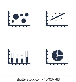 Set Of Graphs, Diagrams And Statistics Icons. Premium Quality Symbol Collection. Icons Can Be Used For Web, App And UI Design. Vector Illustration, EPS10.