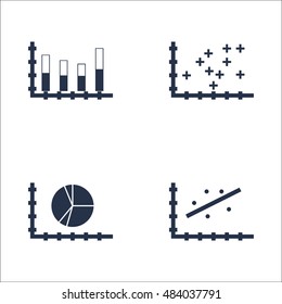 Set Of Graphs, Diagrams And Statistics Icons. Premium Quality Symbol Collection. Icons Can Be Used For Web, App And UI Design. Vector Illustration, EPS10.
