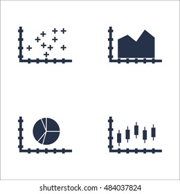 Set Of Graphs, Diagrams And Statistics Icons. Premium Quality Symbol Collection. Icons Can Be Used For Web, App And UI Design. Vector Illustration, EPS10.
