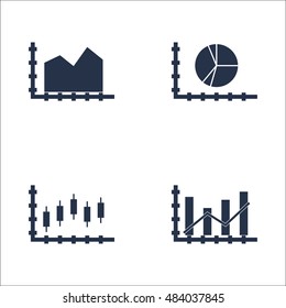 Set Of Graphs, Diagrams And Statistics Icons. Premium Quality Symbol Collection. Icons Can Be Used For Web, App And UI Design. Vector Illustration, EPS10.