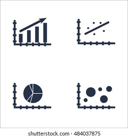 Set Of Graphs, Diagrams And Statistics Icons. Premium Quality Symbol Collection. Icons Can Be Used For Web, App And UI Design. Vector Illustration, EPS10.