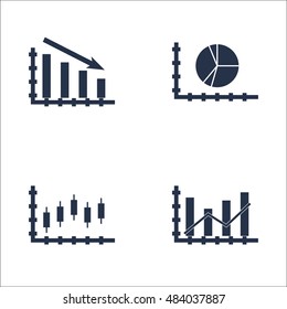 Set Of Graphs, Diagrams And Statistics Icons. Premium Quality Symbol Collection. Icons Can Be Used For Web, App And UI Design. Vector Illustration, EPS10.