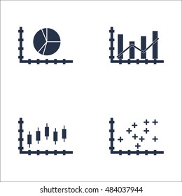 Set Of Graphs, Diagrams And Statistics Icons. Premium Quality Symbol Collection. Icons Can Be Used For Web, App And UI Design. Vector Illustration, EPS10.