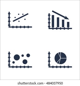 Set Of Graphs, Diagrams And Statistics Icons. Premium Quality Symbol Collection. Icons Can Be Used For Web, App And UI Design. Vector Illustration, EPS10.