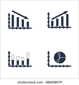 Set Of Graphs, Diagrams And Statistics Icons. Premium Quality Symbol Collection. Icons Can Be Used For Web, App And UI Design. Vector Illustration, EPS10.