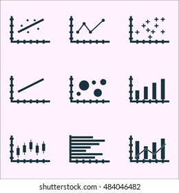 Set Of Graphs, Diagrams And Statistics Icons. Premium Quality Symbol Collection. Icons Can Be Used For Web, App And Ui Design. Vector Illustration, EPS10.