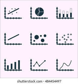 Set Of Graphs, Diagrams And Statistics Icons. Premium Quality Symbol Collection. Icons Can Be Used For Web, App And Ui Design. Vector Illustration, EPS10.