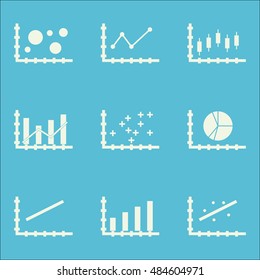 Set Of Graphs, Diagrams And Statistics Icons. Premium Quality Symbol Collection. Icons Can Be Used For Web, App And Ui Design. Vector Illustration, EPS10.