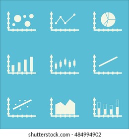 Set Of Graphs, Diagrams And Statistics Icons. Premium Quality Symbol Collection. Icons Can Be Used For Web, App And Ui Design. Vector Illustration, EPS10.