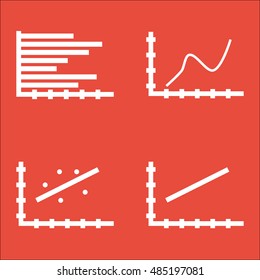 Set Of Graphs, Diagrams And Statistics Icons. Premium Quality Symbol Collection. Icons Can Be Used For Web, App And UI Design. Vector Illustration, EPS10.