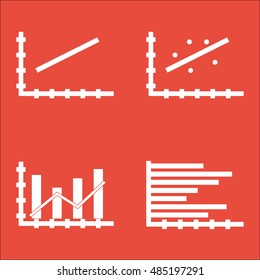 Set Of Graphs, Diagrams And Statistics Icons. Premium Quality Symbol Collection. Icons Can Be Used For Web, App And UI Design. Vector Illustration, EPS10.