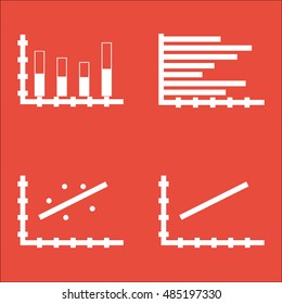 Set Of Graphs, Diagrams And Statistics Icons. Premium Quality Symbol Collection. Icons Can Be Used For Web, App And UI Design. Vector Illustration, EPS10.