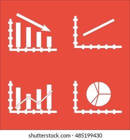 Set Of Graphs, Diagrams And Statistics Icons. Premium Quality Symbol Collection. Icons Can Be Used For Web, App And UI Design. Vector Illustration, EPS10.