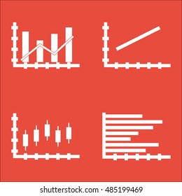 Set Of Graphs, Diagrams And Statistics Icons. Premium Quality Symbol Collection. Icons Can Be Used For Web, App And UI Design. Vector Illustration, EPS10.