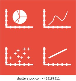 Set Of Graphs, Diagrams And Statistics Icons. Premium Quality Symbol Collection. Icons Can Be Used For Web, App And UI Design. Vector Illustration, EPS10.