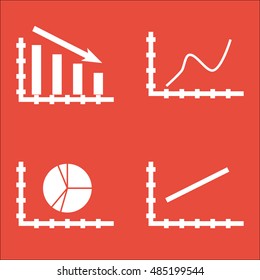 Set Of Graphs, Diagrams And Statistics Icons. Premium Quality Symbol Collection. Icons Can Be Used For Web, App And UI Design. Vector Illustration, EPS10.