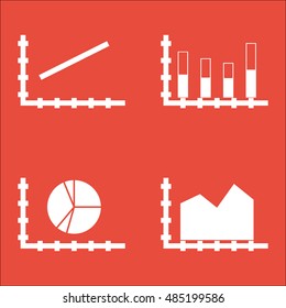 Set Of Graphs, Diagrams And Statistics Icons. Premium Quality Symbol Collection. Icons Can Be Used For Web, App And UI Design. Vector Illustration, EPS10.