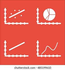 Set Of Graphs, Diagrams And Statistics Icons. Premium Quality Symbol Collection. Icons Can Be Used For Web, App And UI Design. Vector Illustration, EPS10.