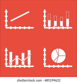 Set Of Graphs, Diagrams And Statistics Icons. Premium Quality Symbol Collection. Icons Can Be Used For Web, App And UI Design. Vector Illustration, EPS10.