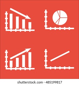 Set Of Graphs, Diagrams And Statistics Icons. Premium Quality Symbol Collection. Icons Can Be Used For Web, App And UI Design. Vector Illustration, EPS10.