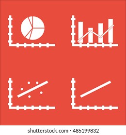 Set Of Graphs, Diagrams And Statistics Icons. Premium Quality Symbol Collection. Icons Can Be Used For Web, App And UI Design. Vector Illustration, EPS10.