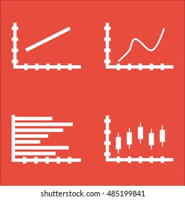 Set Of Graphs, Diagrams And Statistics Icons. Premium Quality Symbol Collection. Icons Can Be Used For Web, App And UI Design. Vector Illustration, EPS10.