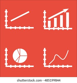 Set Of Graphs, Diagrams And Statistics Icons. Premium Quality Symbol Collection. Icons Can Be Used For Web, App And UI Design. Vector Illustration, EPS10.