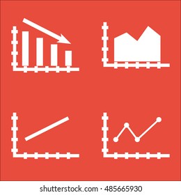 Set Of Graphs, Diagrams And Statistics Icons. Premium Quality Symbol Collection. Icons Can Be Used For Web, App And UI Design. Vector Illustration, EPS10.