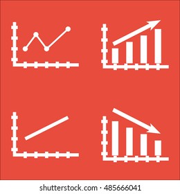 Set Of Graphs, Diagrams And Statistics Icons. Premium Quality Symbol Collection. Icons Can Be Used For Web, App And UI Design. Vector Illustration, EPS10.