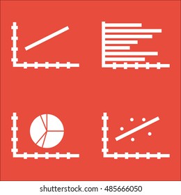 Set Of Graphs, Diagrams And Statistics Icons. Premium Quality Symbol Collection. Icons Can Be Used For Web, App And UI Design. Vector Illustration, EPS10.