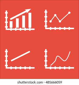 Set Of Graphs, Diagrams And Statistics Icons. Premium Quality Symbol Collection. Icons Can Be Used For Web, App And UI Design. Vector Illustration, EPS10.