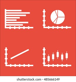 Set Of Graphs, Diagrams And Statistics Icons. Premium Quality Symbol Collection. Icons Can Be Used For Web, App And UI Design. Vector Illustration, EPS10.