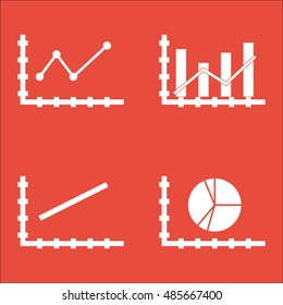 Set Of Graphs, Diagrams And Statistics Icons. Premium Quality Symbol Collection. Icons Can Be Used For Web, App And UI Design. Vector Illustration, EPS10.