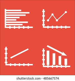Set Of Graphs, Diagrams And Statistics Icons. Premium Quality Symbol Collection. Icons Can Be Used For Web, App And UI Design. Vector Illustration, EPS10.