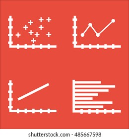 Set Of Graphs, Diagrams And Statistics Icons. Premium Quality Symbol Collection. Icons Can Be Used For Web, App And UI Design. Vector Illustration, EPS10.