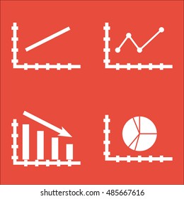 Set Of Graphs, Diagrams And Statistics Icons. Premium Quality Symbol Collection. Icons Can Be Used For Web, App And UI Design. Vector Illustration, EPS10.
