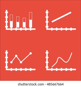 Set Of Graphs, Diagrams And Statistics Icons. Premium Quality Symbol Collection. Icons Can Be Used For Web, App And UI Design. Vector Illustration, EPS10.